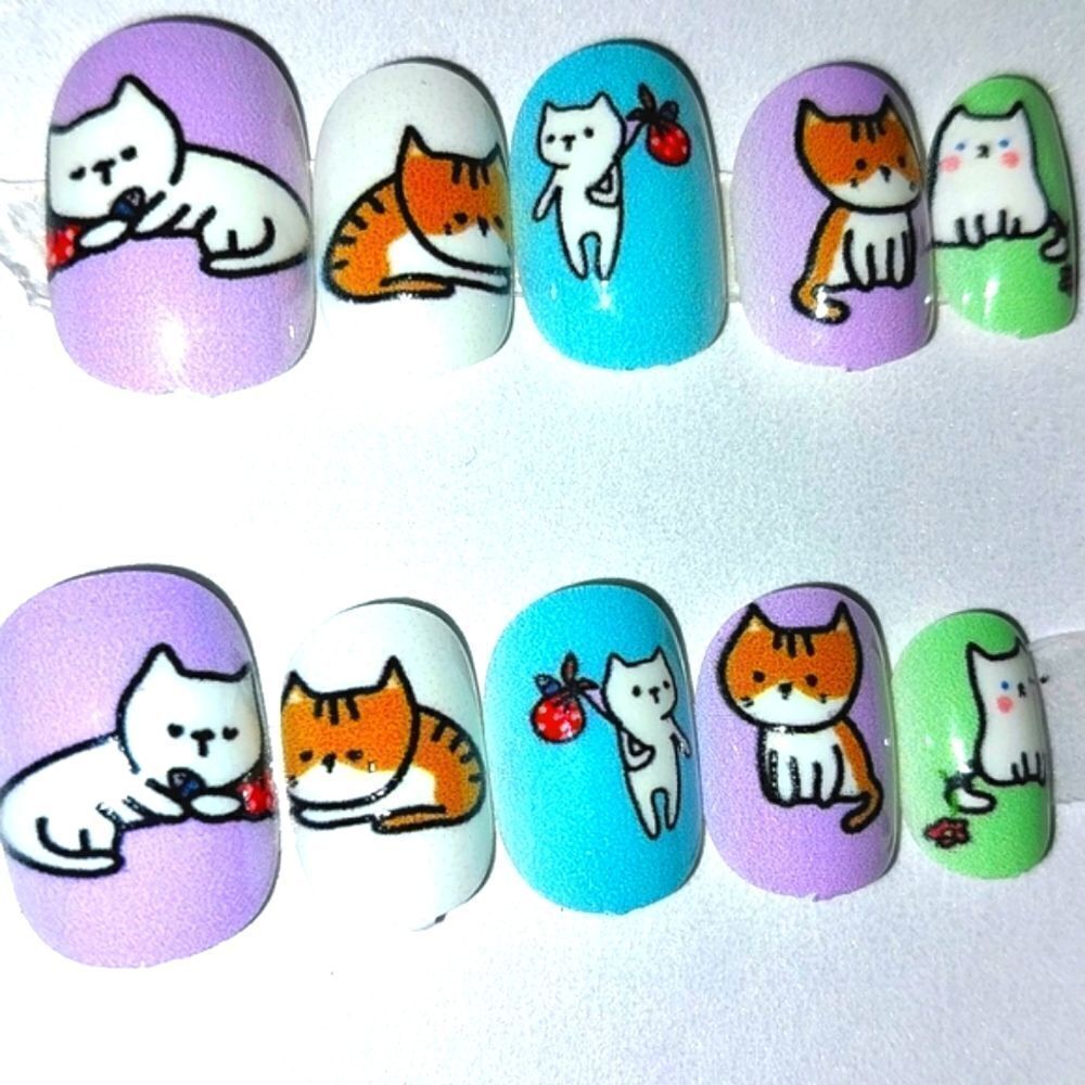 Kids custom 10pc  press on nails for girls and teens